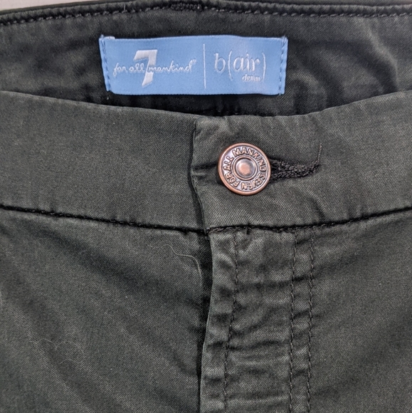 7 for All Mankind Blair Dark Green Soft Brushed Cotton Super Skinnies - Picture 9 of 14